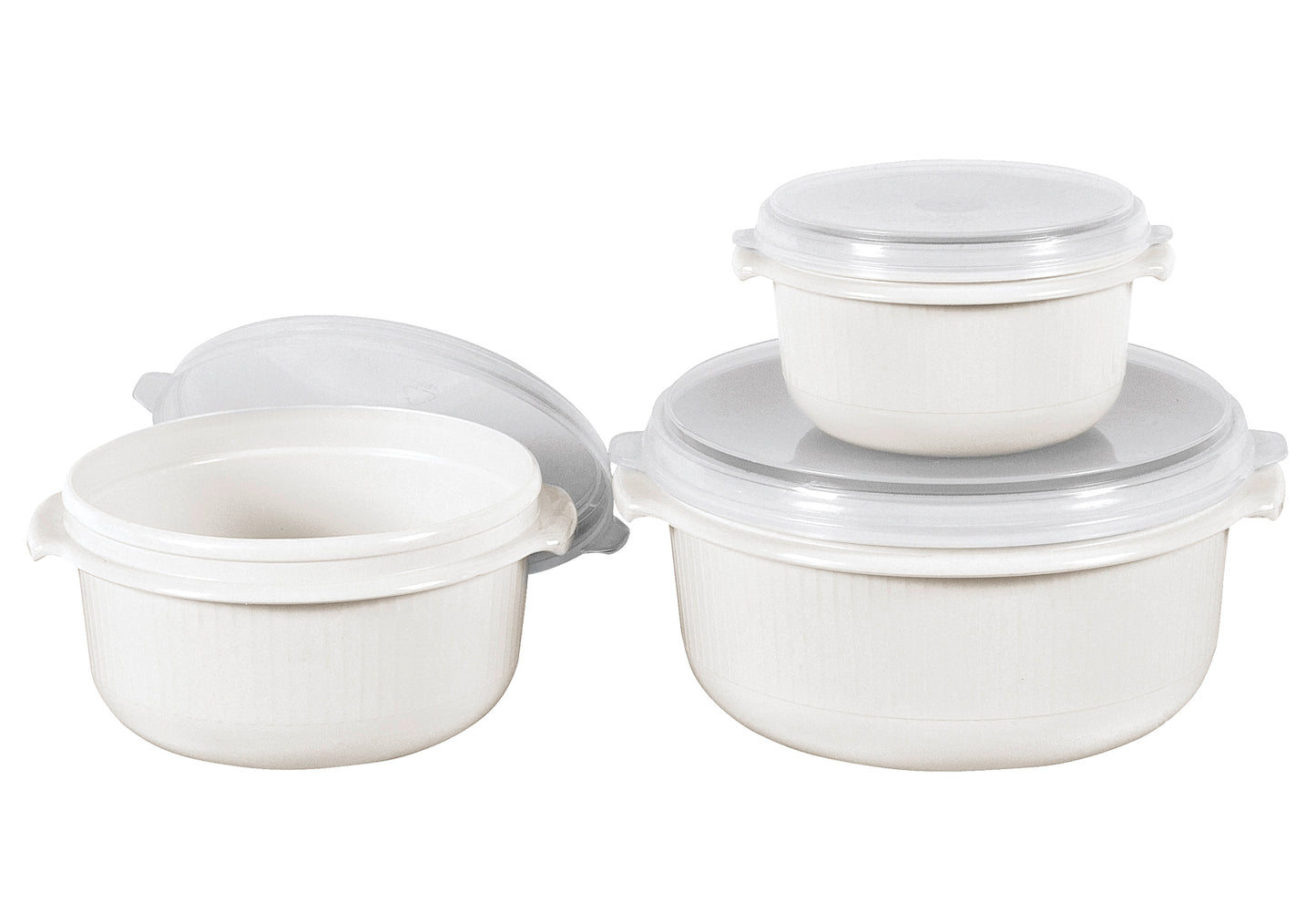Mikrowellentopfset Micro Family 0,5/1/1,5 l weiß 3teilig