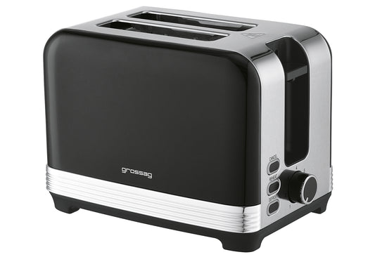 2-Scheiben Toaster Edelstahl/schwarz metallic