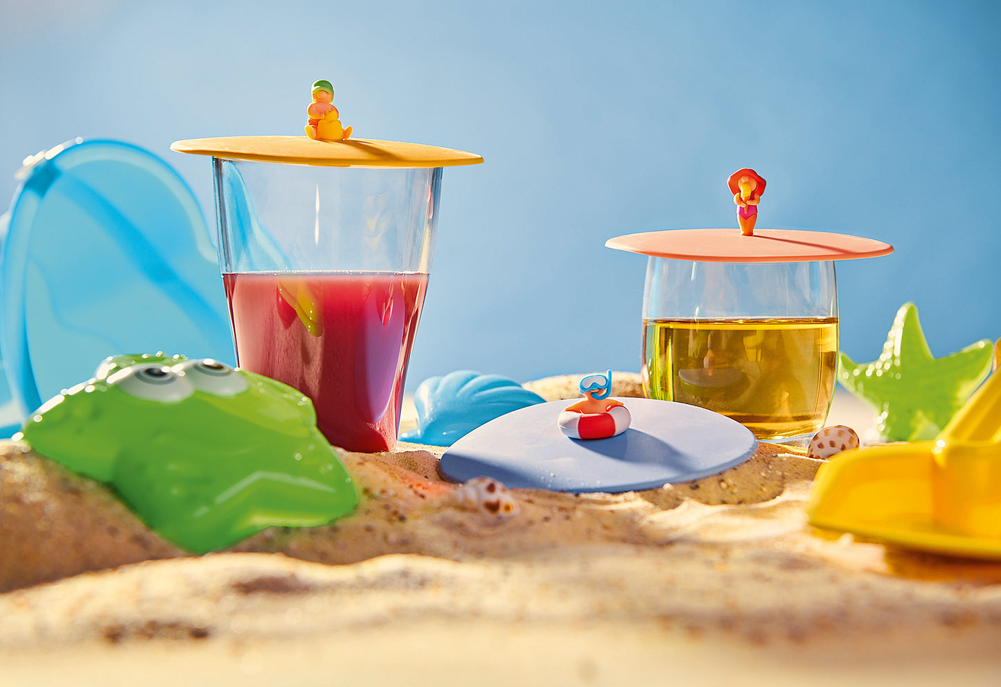 Display Trinkglasdeckel Beach Kids 24Stück