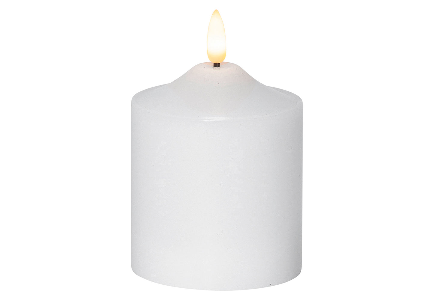 Kerze Flamme LED mit Timer 12x7,5cm weiß