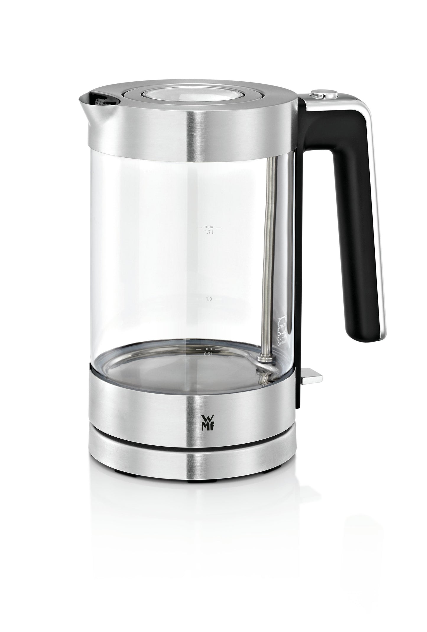 Wasserkocher Lono mit Glasbehälter, 1,7 l 3000 Watt Cromargan matt/Glas