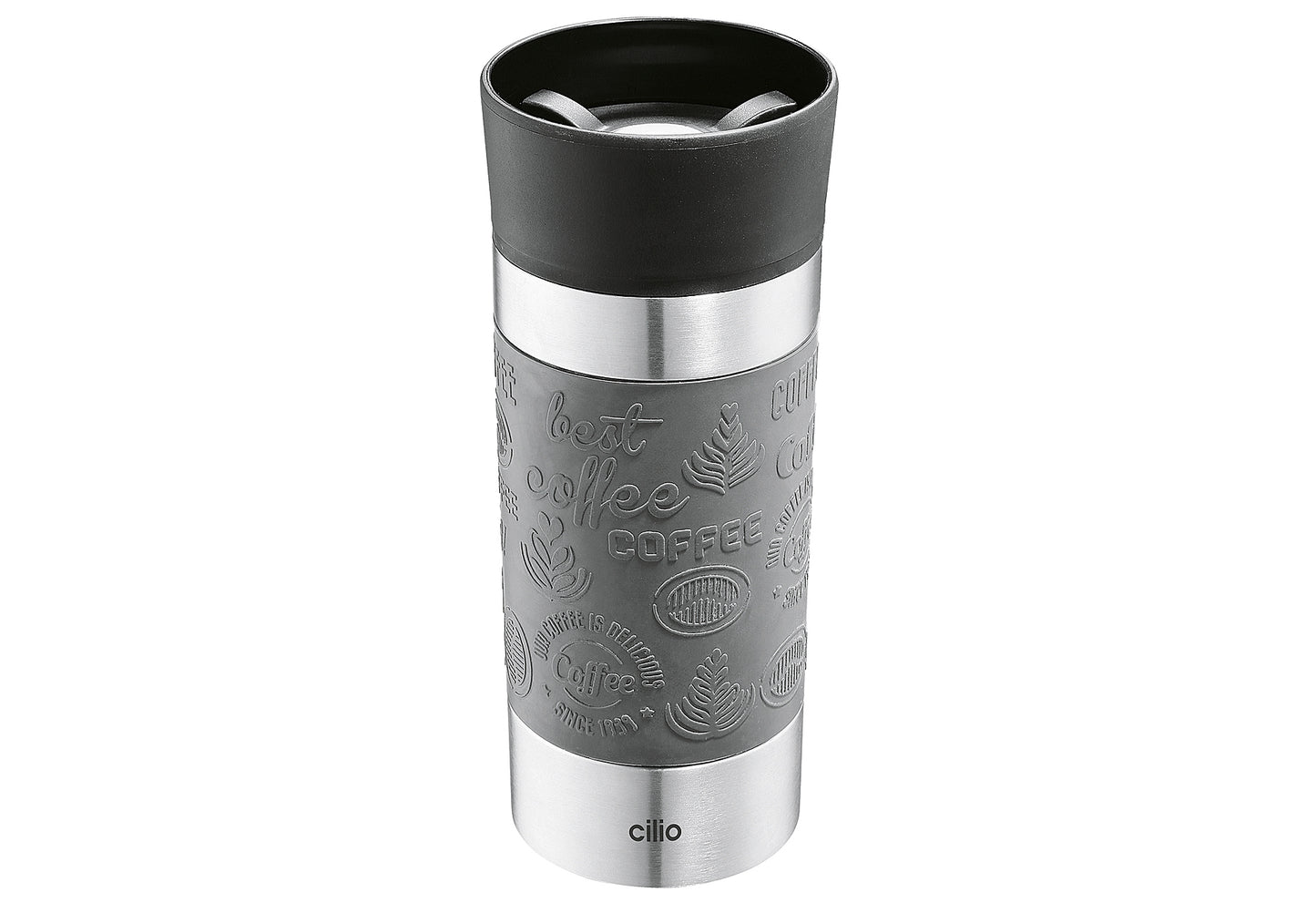 CILIO Isoliertrinkbecher Viaggio 360ml Ø8cm 8cm Höhe 19cm grau
