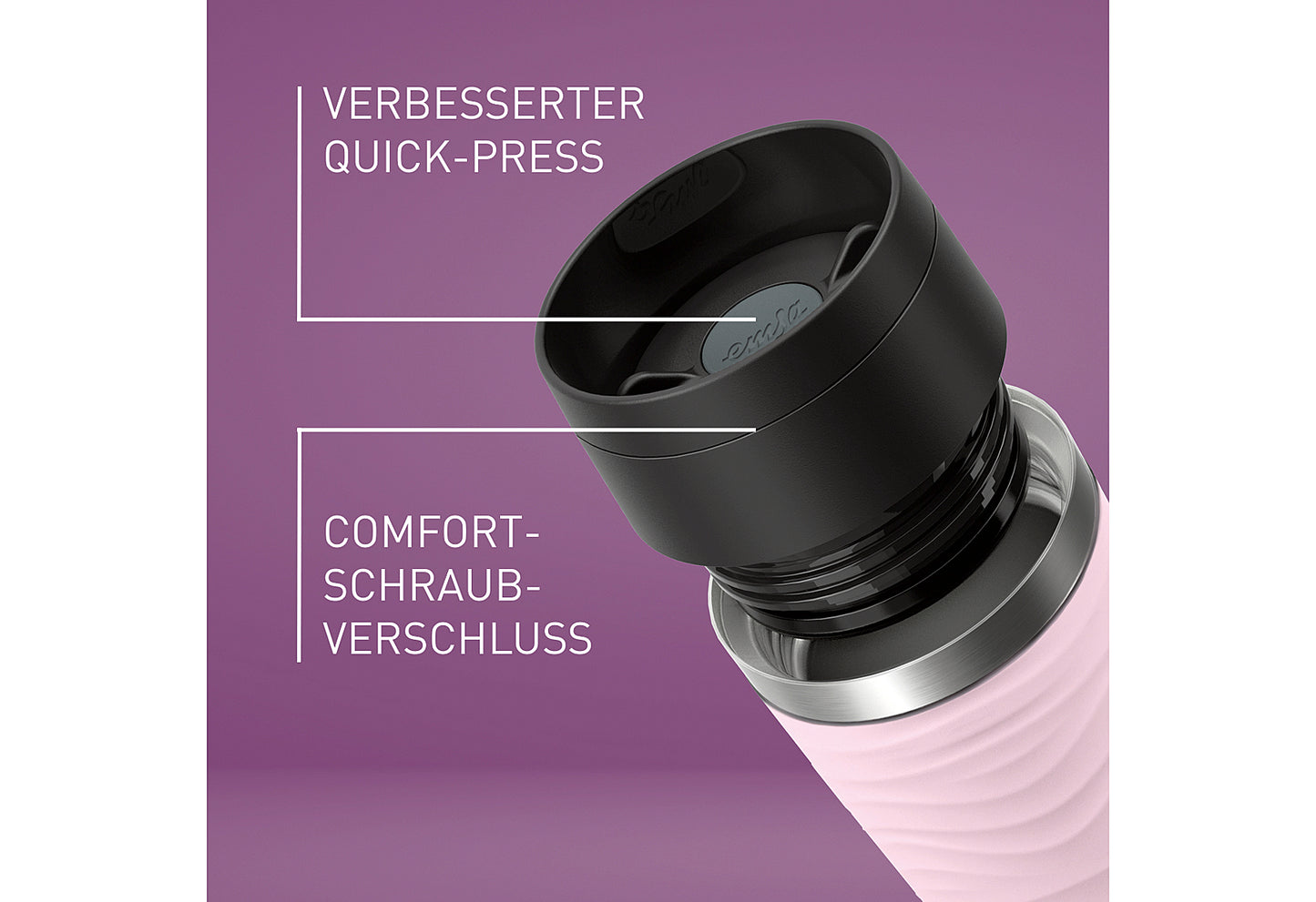 Isolierbecher Travel Mug Waves 0,5l pastellrosa