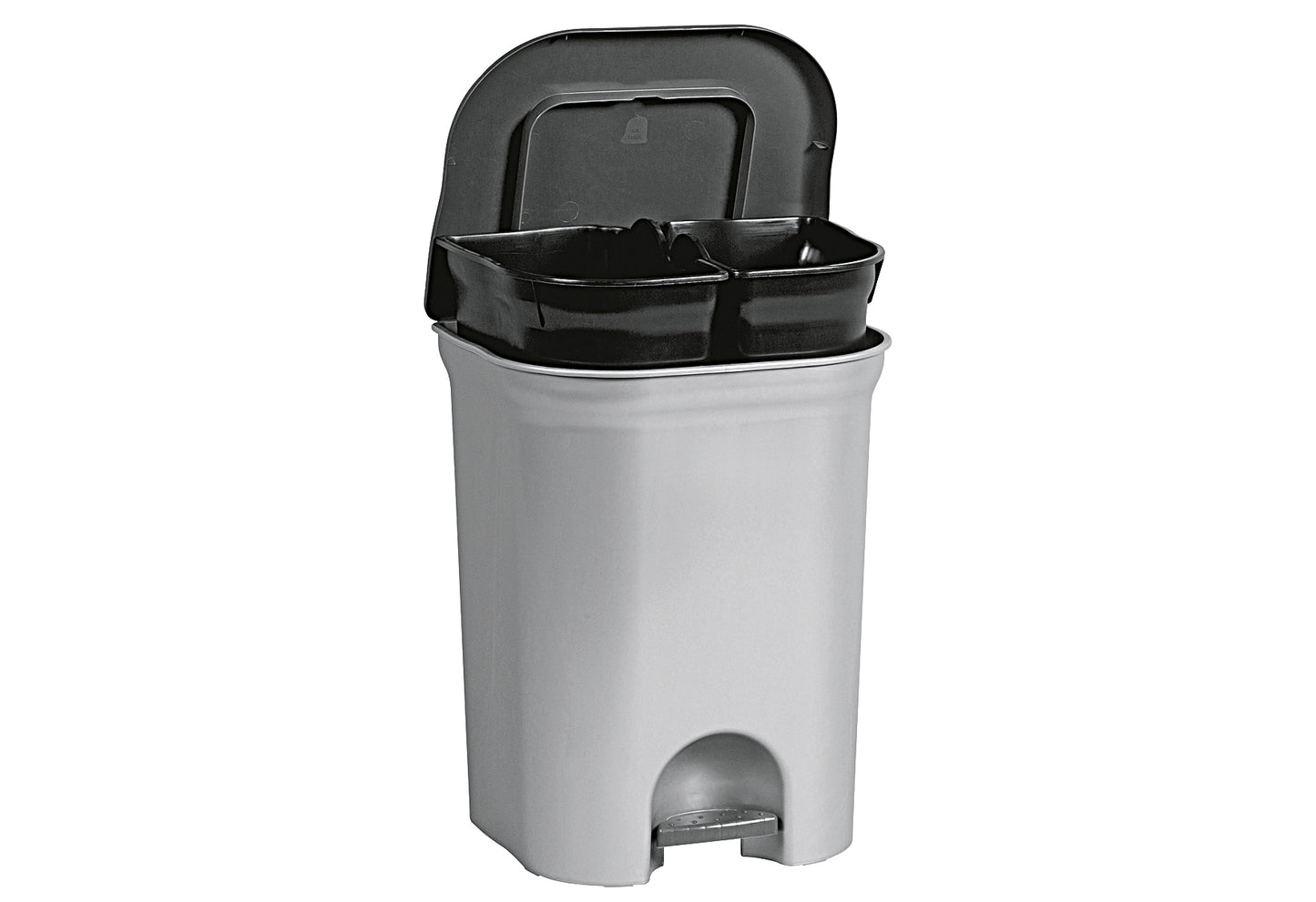 Treteimer Step & Close Duo 2x 11l 37,5x29,5x46cm schwarz anthrazit