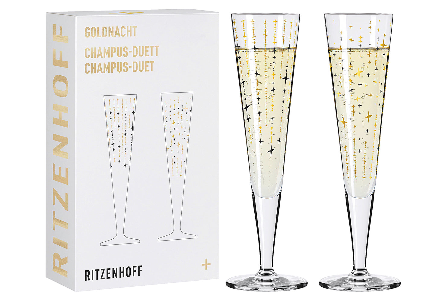 RITZENHOFF Goldnacht Champus Duett H24cm 2er Set