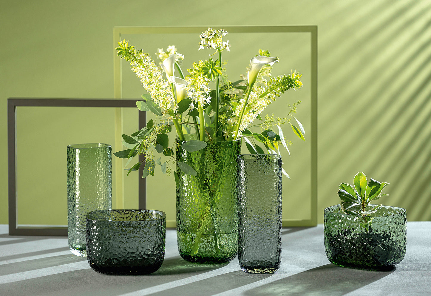 Vase Martello geradlinig 27cm grau