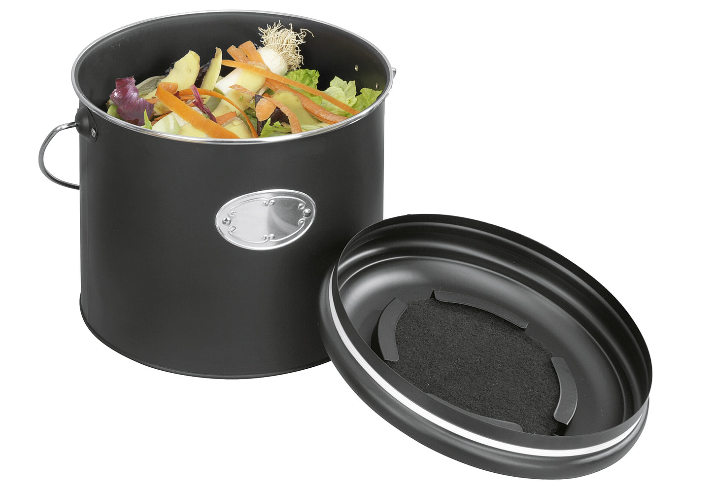 Komposteimer mit Aktivkohlefilter Nero 6l schwarz