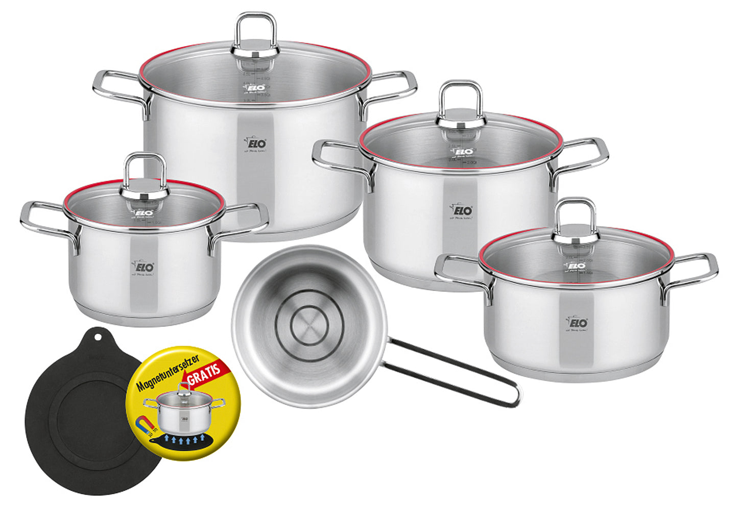 Topfset Excellent 5tlg. inkl. magnetischem Topfuntersetzer - Ruder Home GmbH