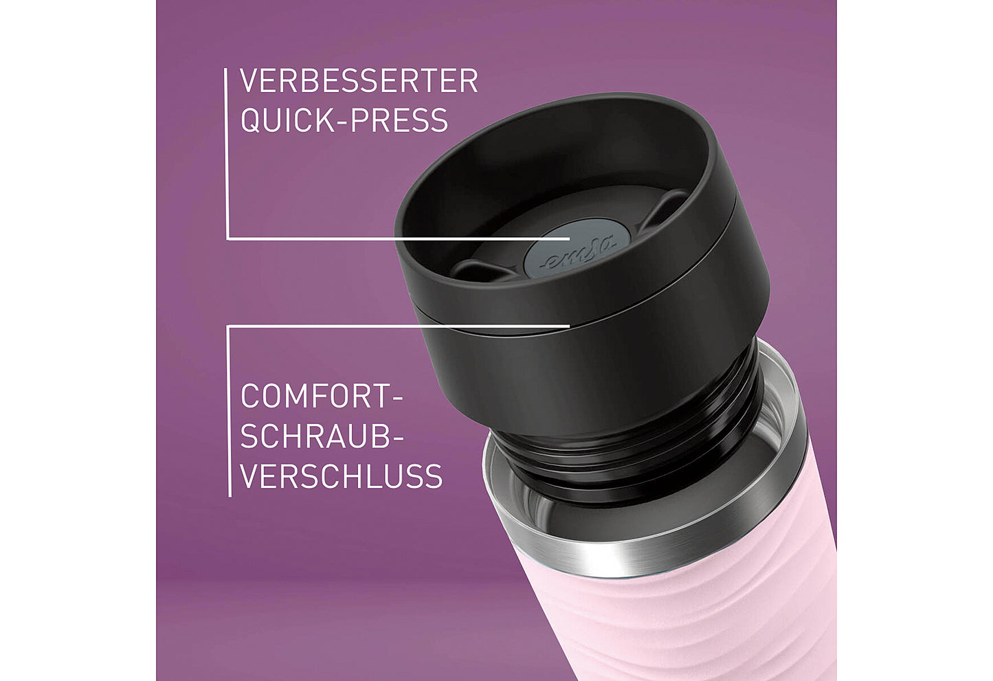 Isolierbecher Travel Mug Wave 0,36l pastellrosa