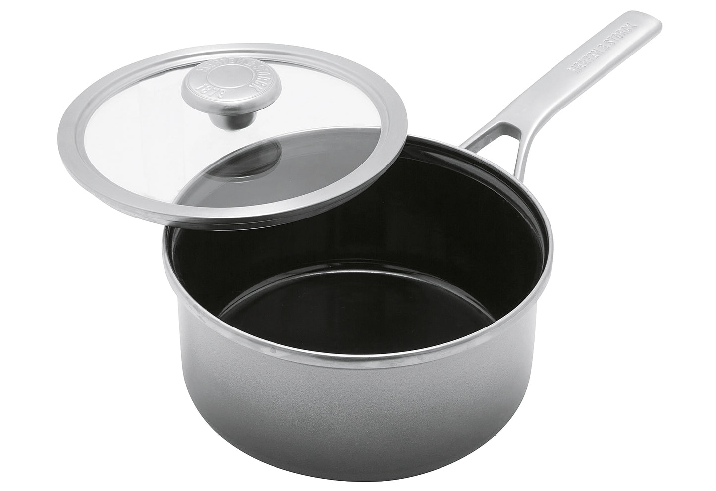 MERTEN&STORCK Stieltopf Ø18cm, galaxy grey , mit Glasdeckel