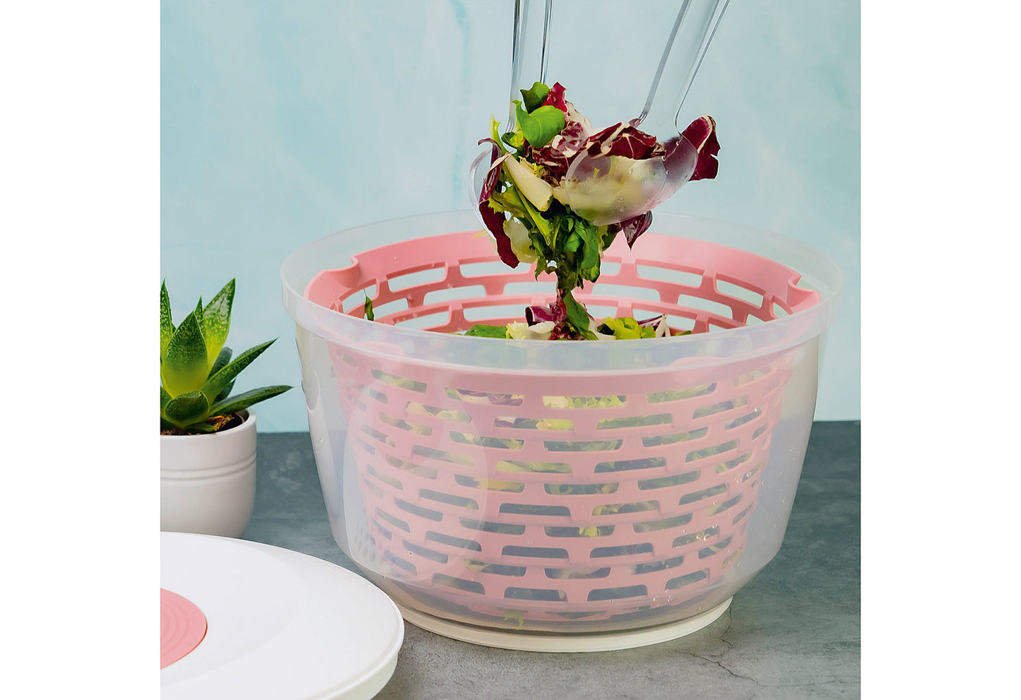 Salatschleuder Spinderella rutschfest 4,4l rosa
