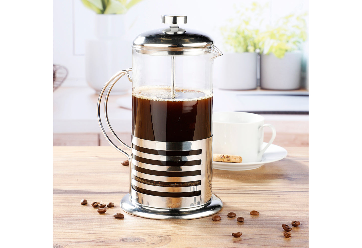 Kaffeebereiter 1l Edelstahl/Glas