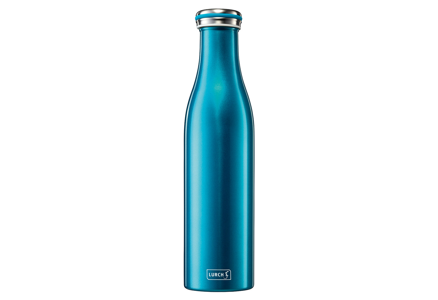Thermo-Isolierflasche Edelstahl 0,75l wasserblau