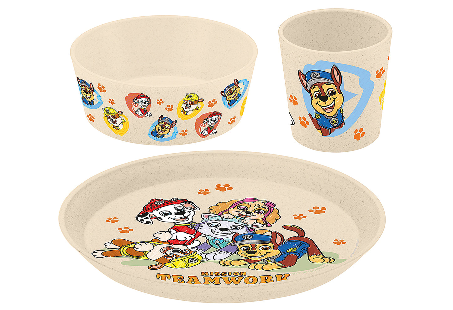 Kindergeschirr Paw Patrol Grow 3teilig sand