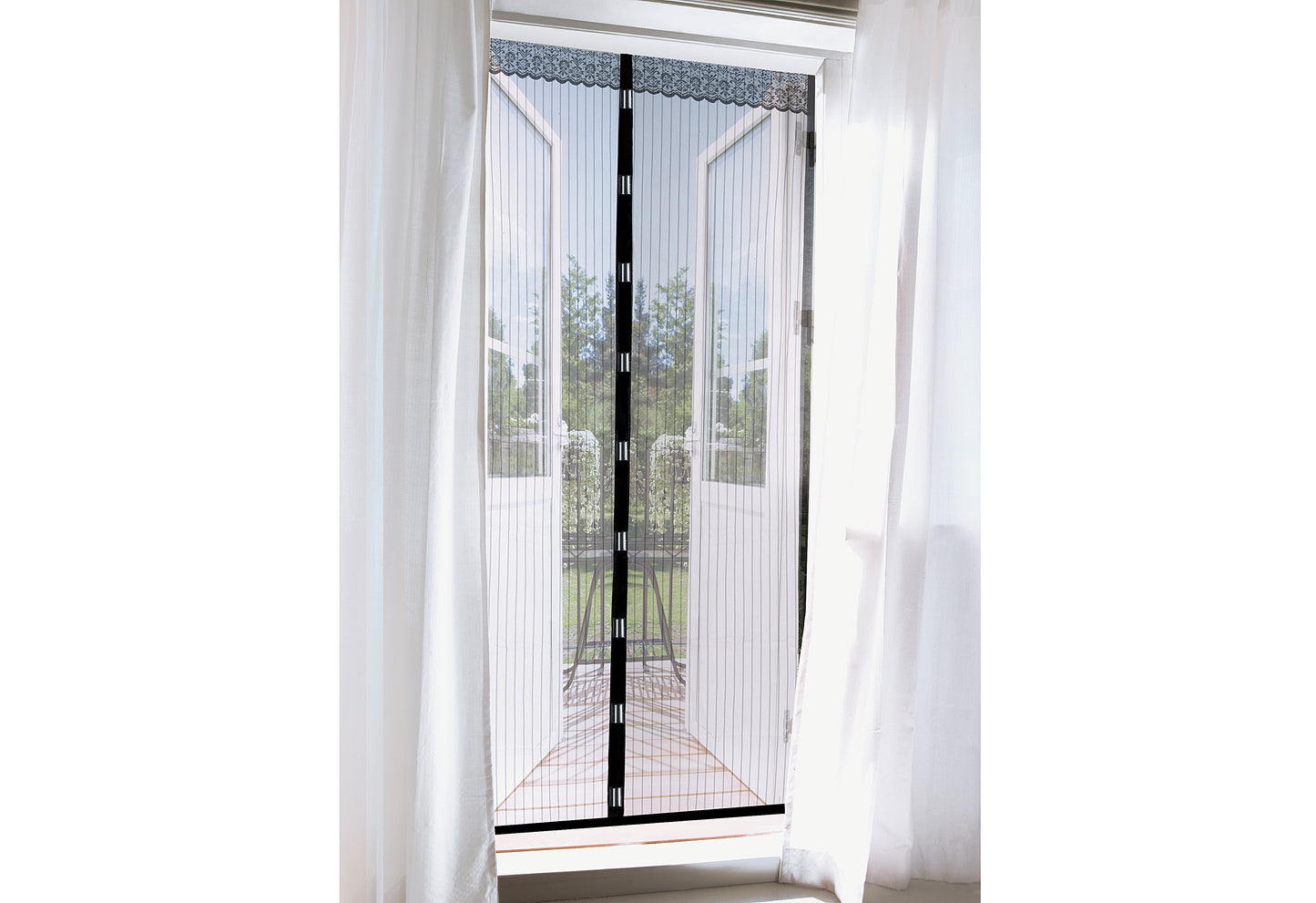 Moskitonetz Magic Klick mit Magnetverschluß für Tür 90x210cm schwarz
