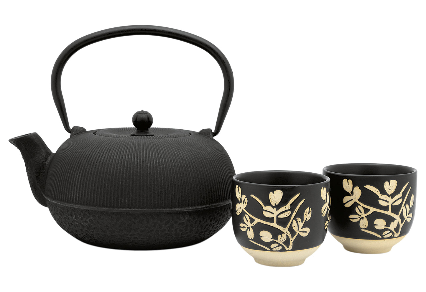 Geschenkset Sichuan (Teekanne 1l mit 2 Teebechern 100ml) schwarz