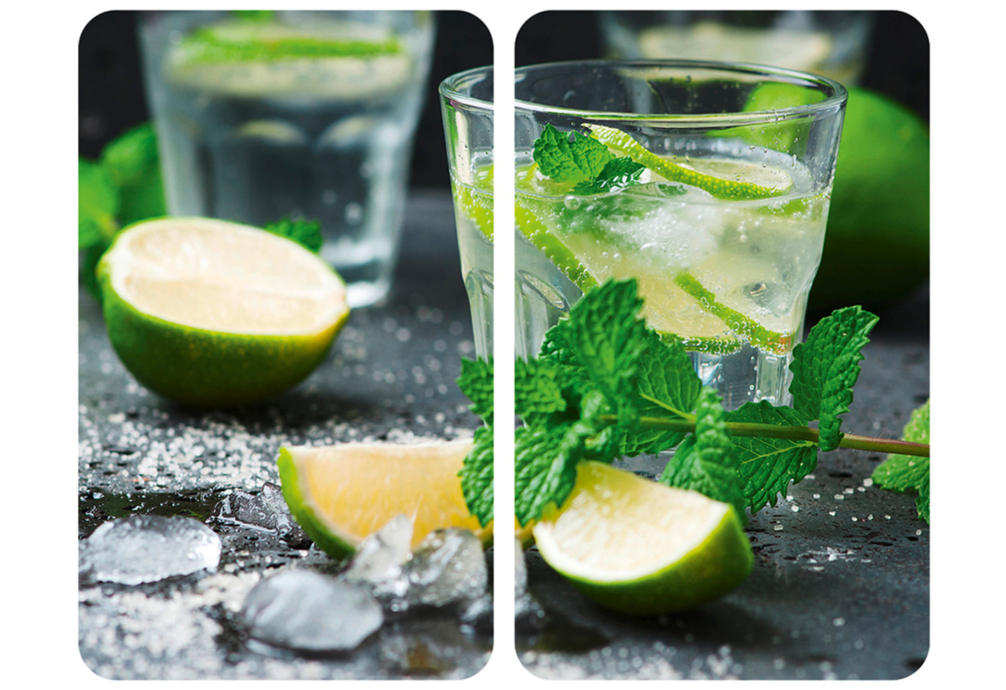 Herd-Abdeckplatte Mojito Glas 52x30cm 2Stück