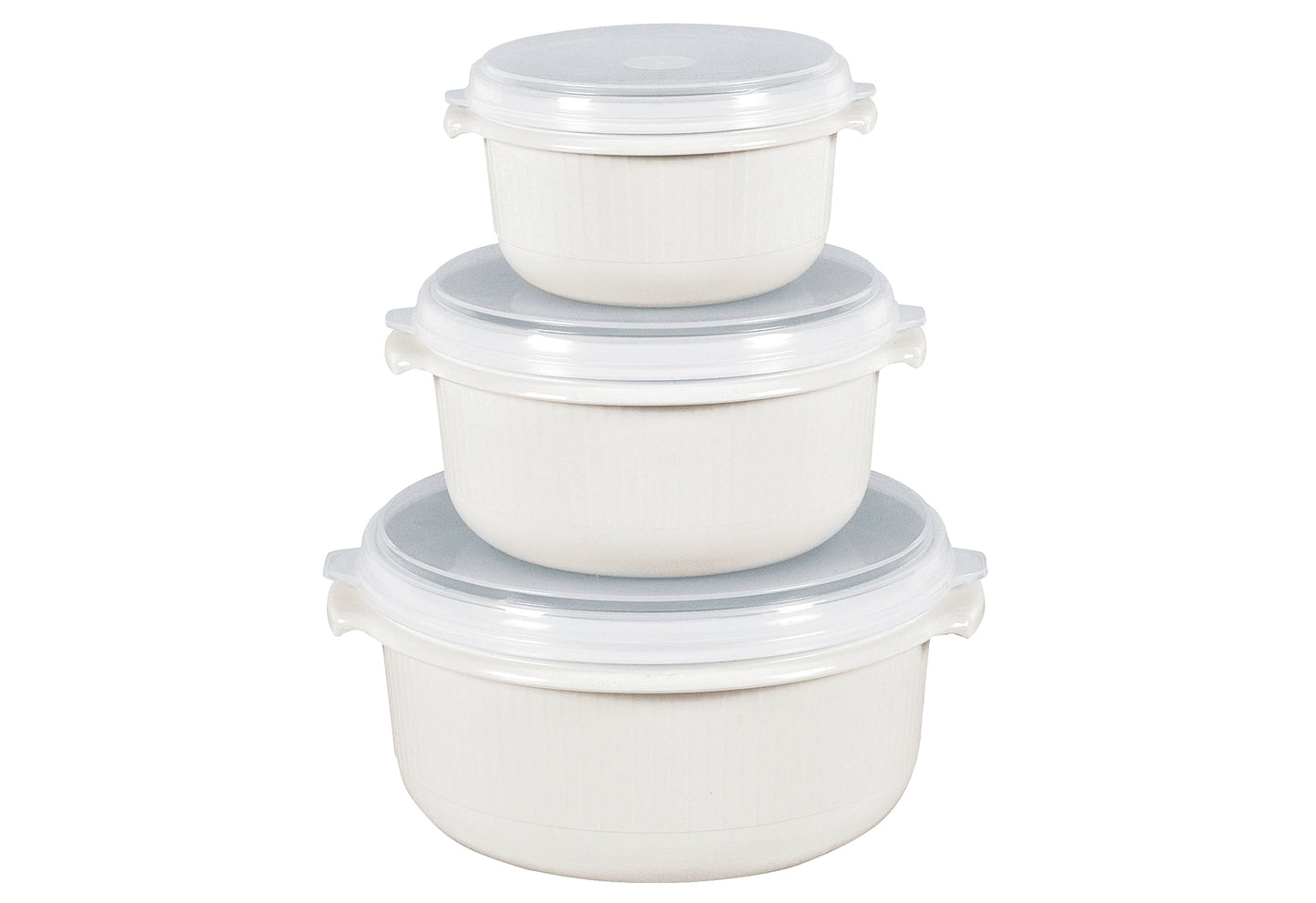 Mikrowellentopfset Micro Family 0,5/1/1,5 l weiß 3teilig