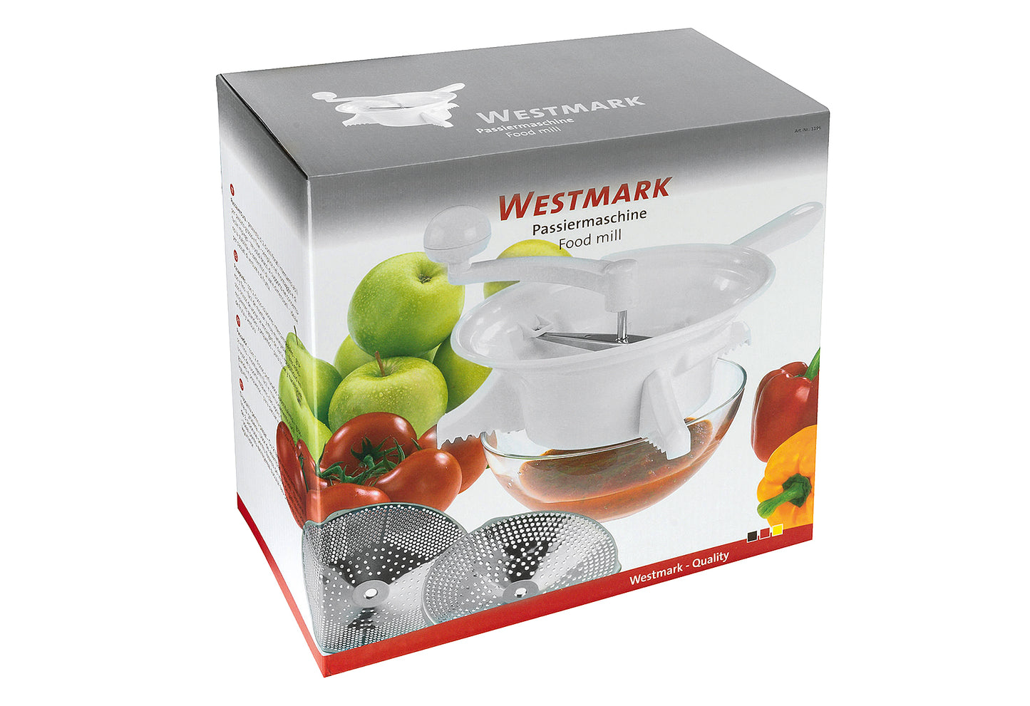 Passiermaschine Ø14cm weiß 2 Scheiben