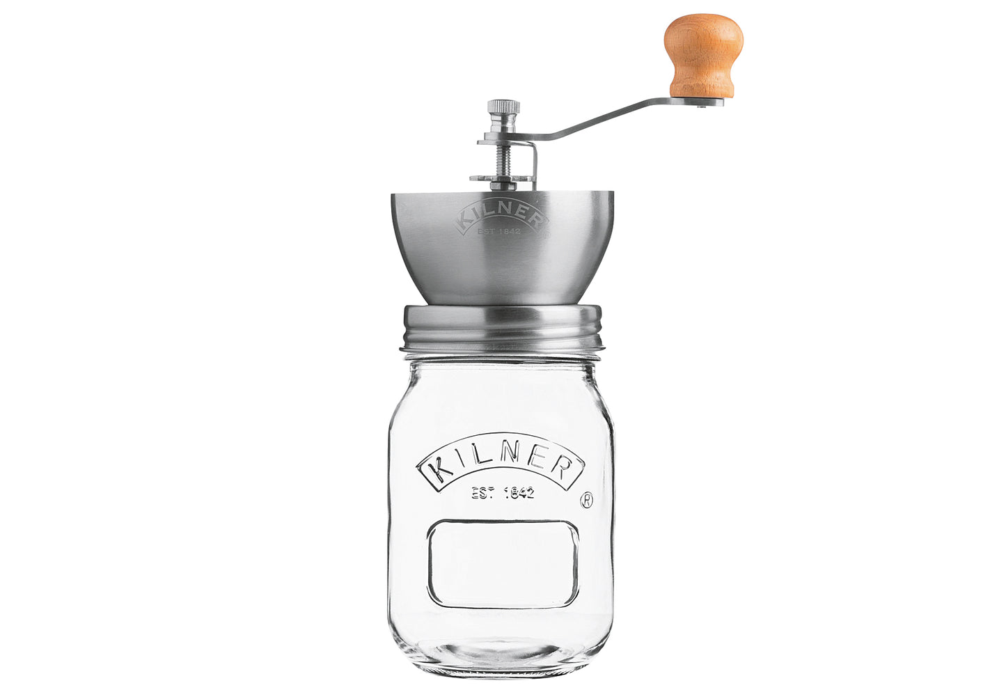 Kaffeemühle mit Drehkurbel und Glas 500ml