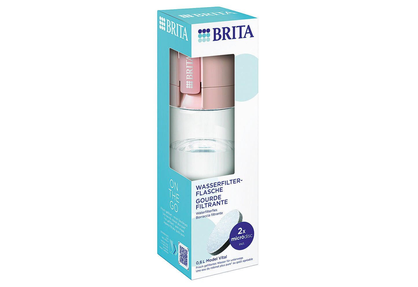 Wasserfilter-Flasche Vital apricot inkl. 2 MicroDisc