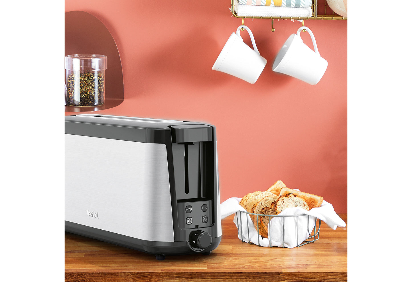 Toaster TL4308 Element Langschlitz 1000W Edelstahl/schwarz