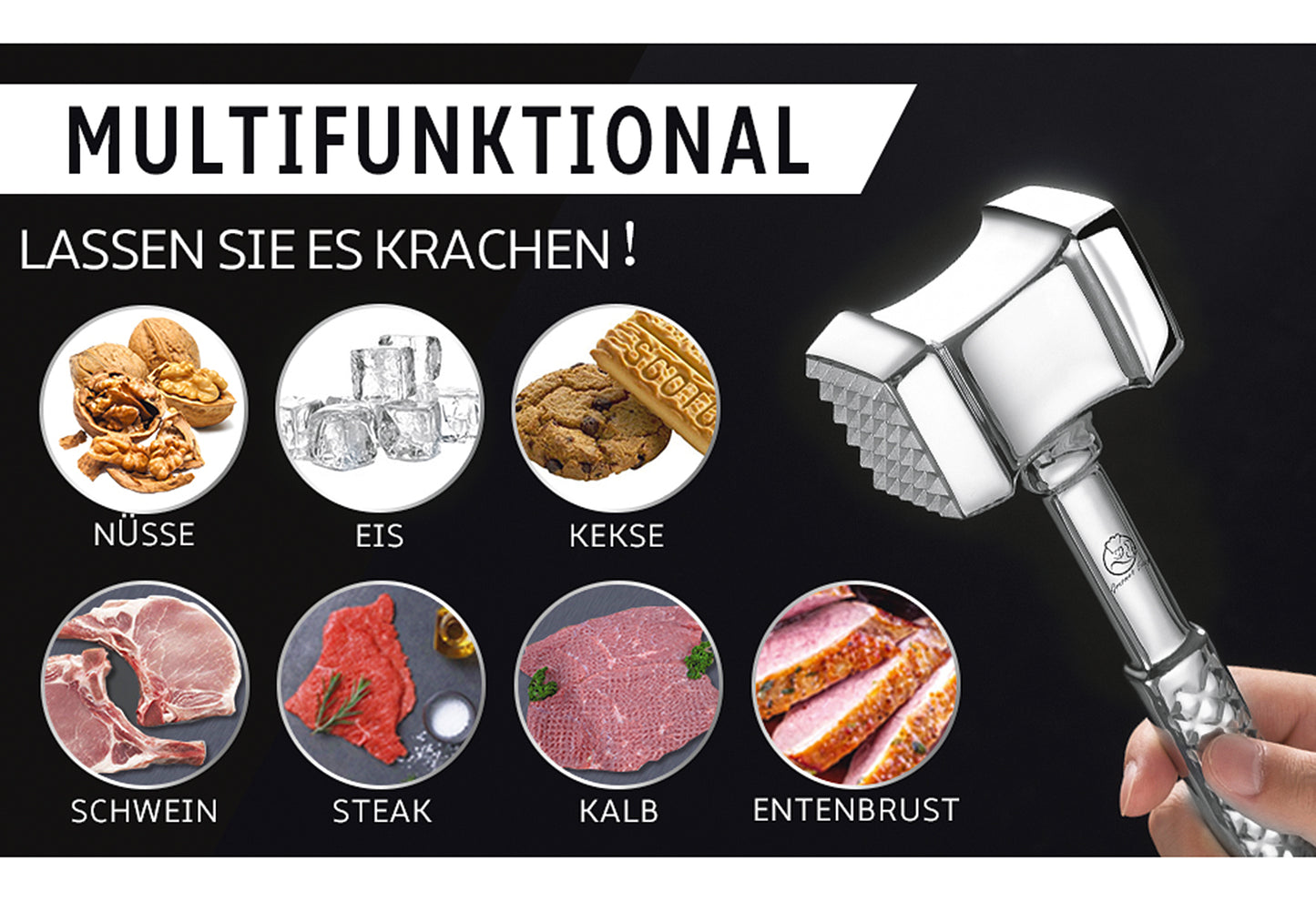 Fleischklopfer Edelstahl