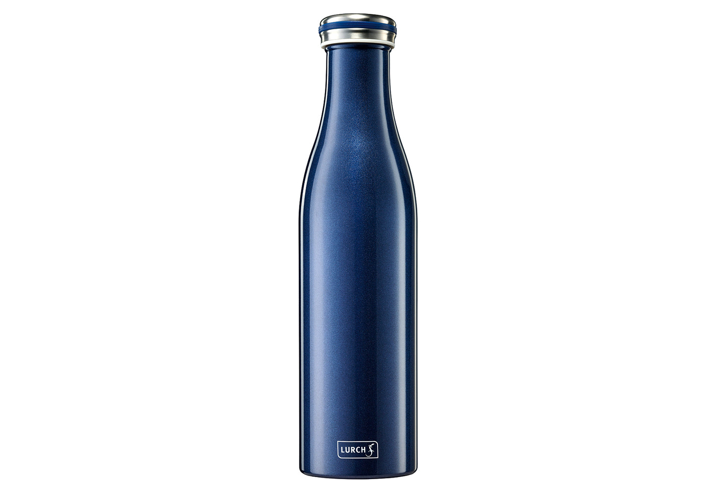 Thermo-Isolierflasche Edelstahl 0,75l blau-metallic