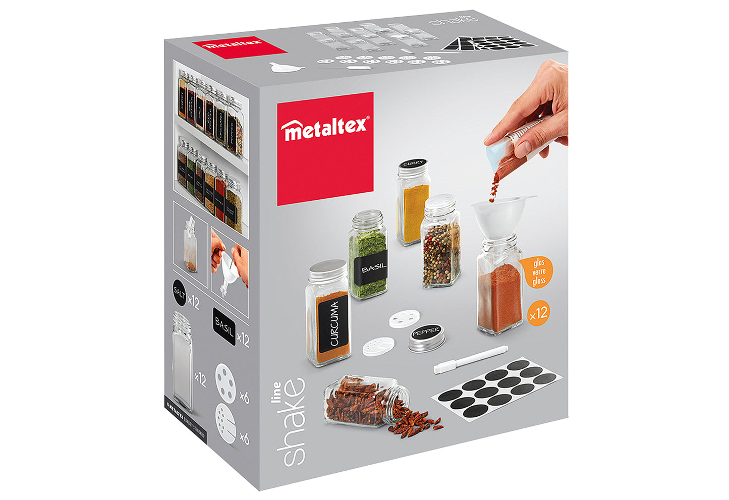 Gewürzstreuer Shake-It 12 Gläser Set