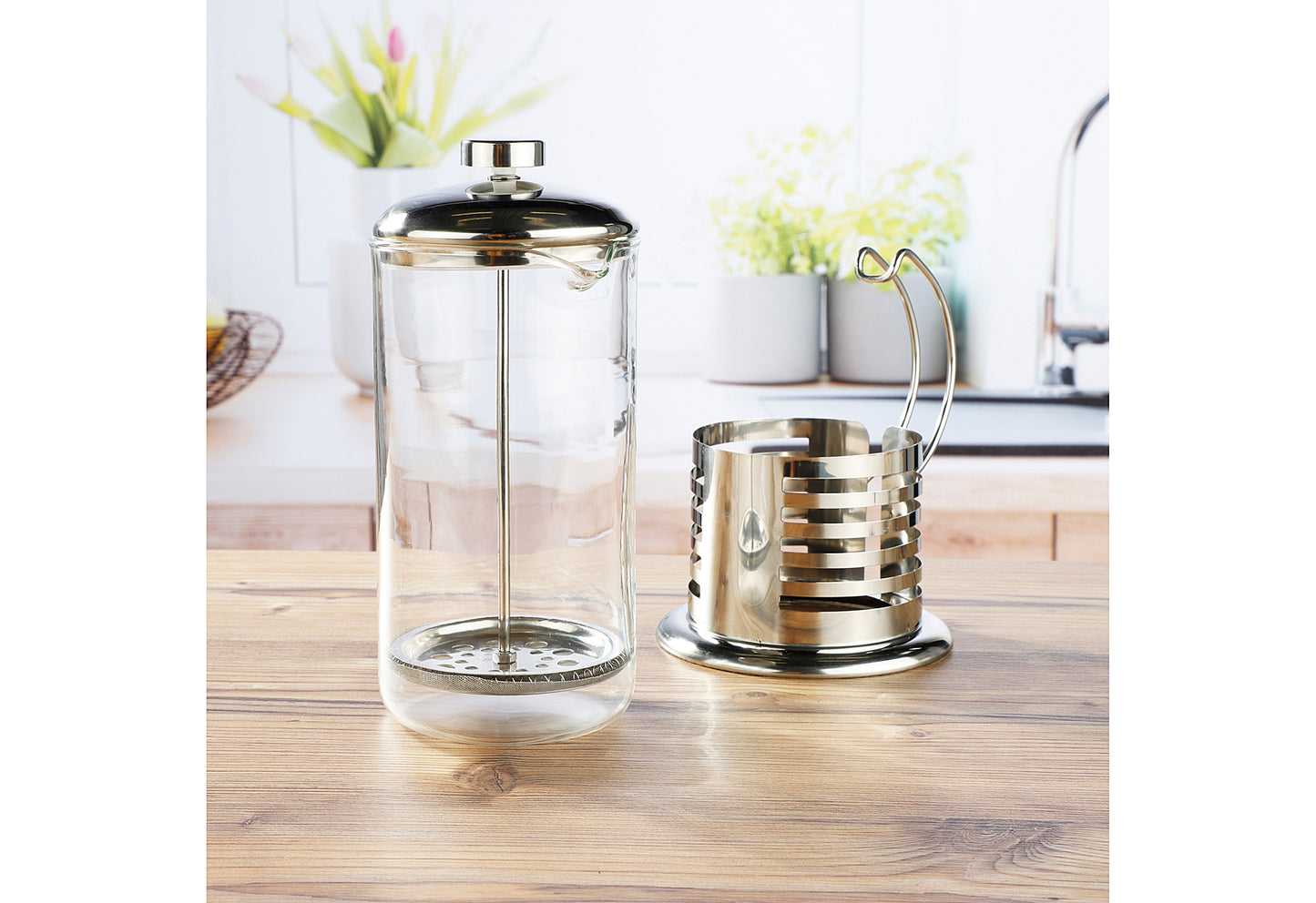 Kaffeebereiter 1l Edelstahl/Glas
