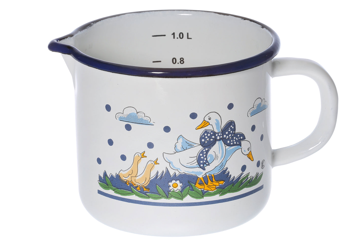 Milchtopf Gänseglück mit Ausguss 1,5 l Ø14cm emailliert