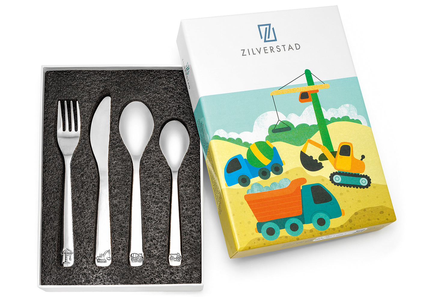 Kinderbesteck Baufahrzeuge 18/10 4teilig