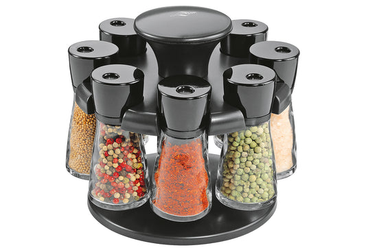 Gewürzkarussell Rondo 8 Gläser schwarz