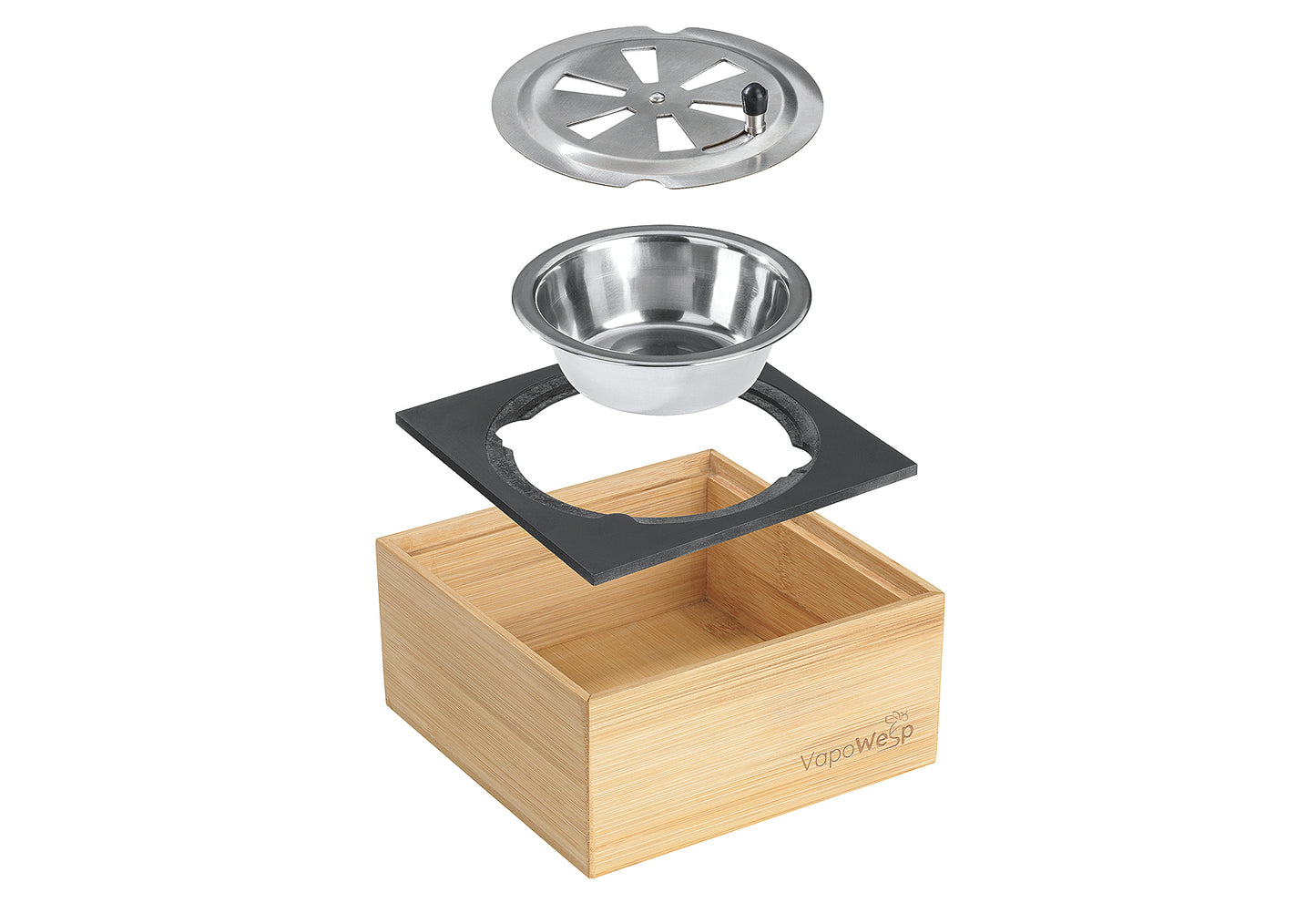 VapoWesp Räucherbox hellbraun inkl. Pulver Orange & Rosemary 50g