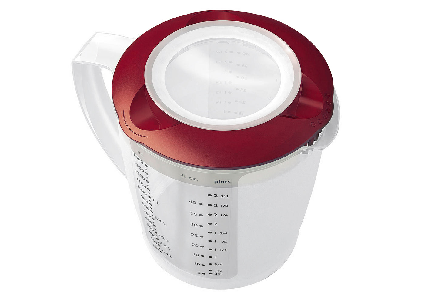 Rührbecher Helena mit Deckel 1,4l rot