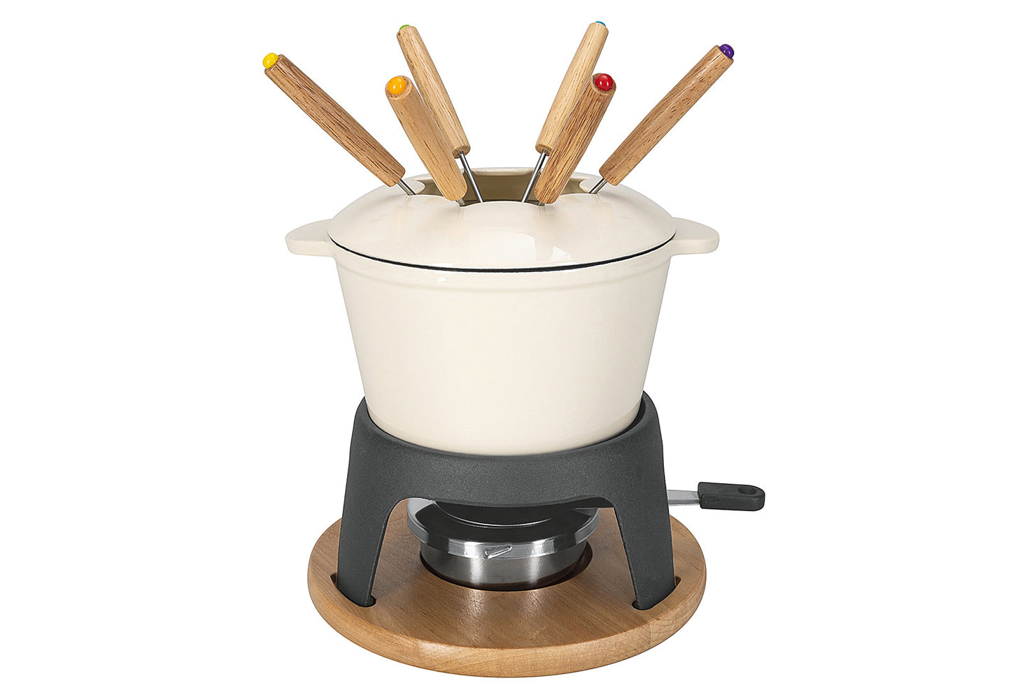 Fondue-Set Alpina Guss weiß 10-teilig