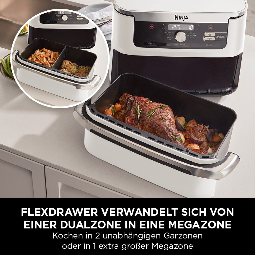 Ninja AF500EUWH Foodi FlexDrawer Heißluftfritteuse