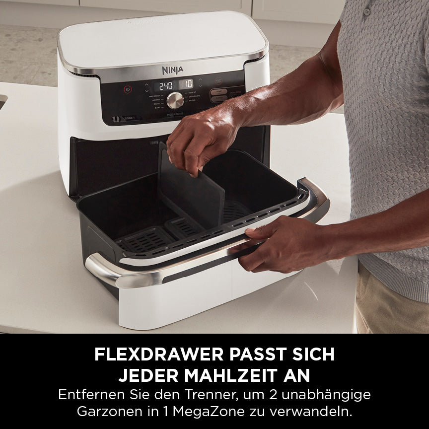 Ninja AF500EUWH Foodi FlexDrawer Heißluftfritteuse