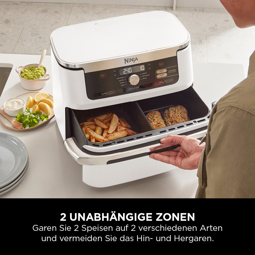 Ninja AF500EUWH Foodi FlexDrawer Heißluftfritteuse