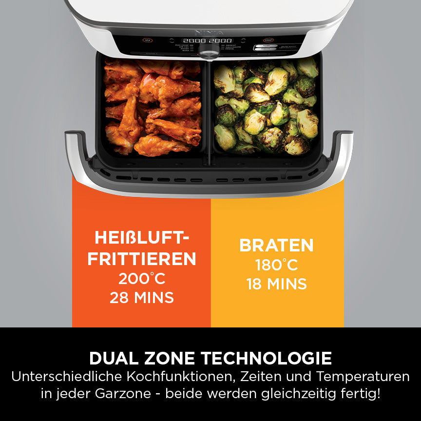 Ninja AF500EUWH Foodi FlexDrawer Heißluftfritteuse