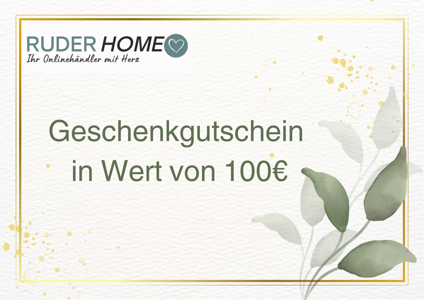 Geschenkgutschein - Ruder Home GmbH