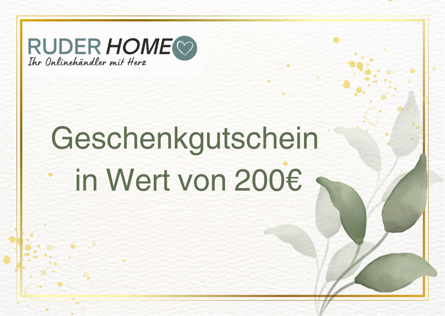Geschenkgutschein - Ruder Home GmbH