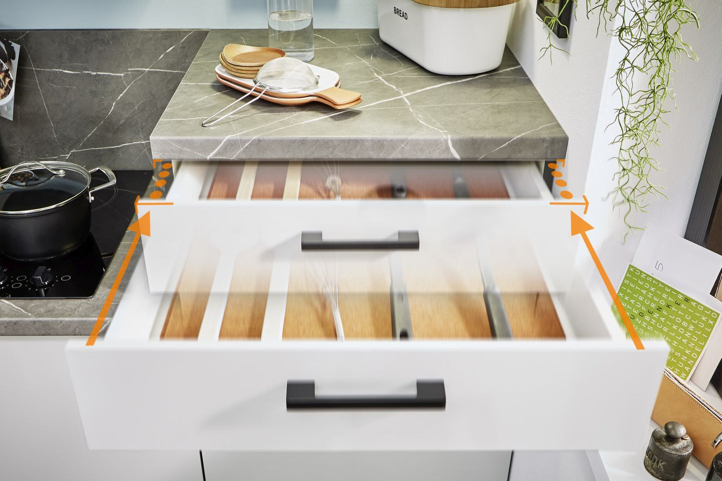 Küchenzeile 180 cm mit Ceranfeld und Kühlschrank - Ruder Home GmbH