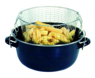 Topf emailliert für Pommes Frites schwarz