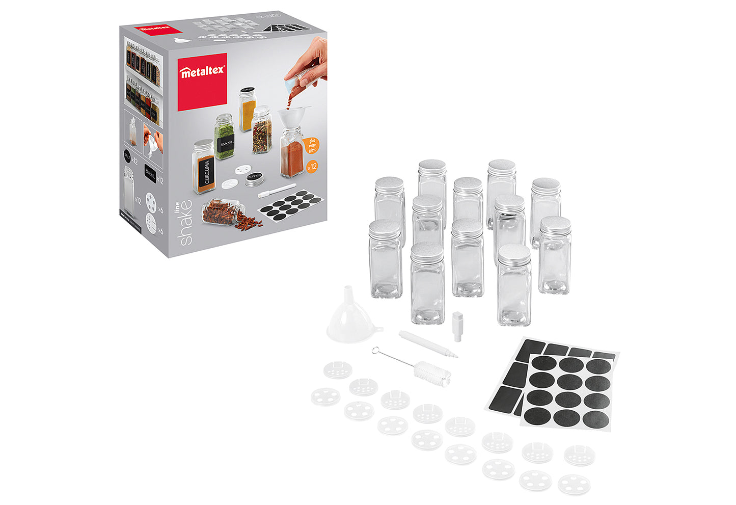 Gewürzstreuer Shake-It 12 Gläser Set