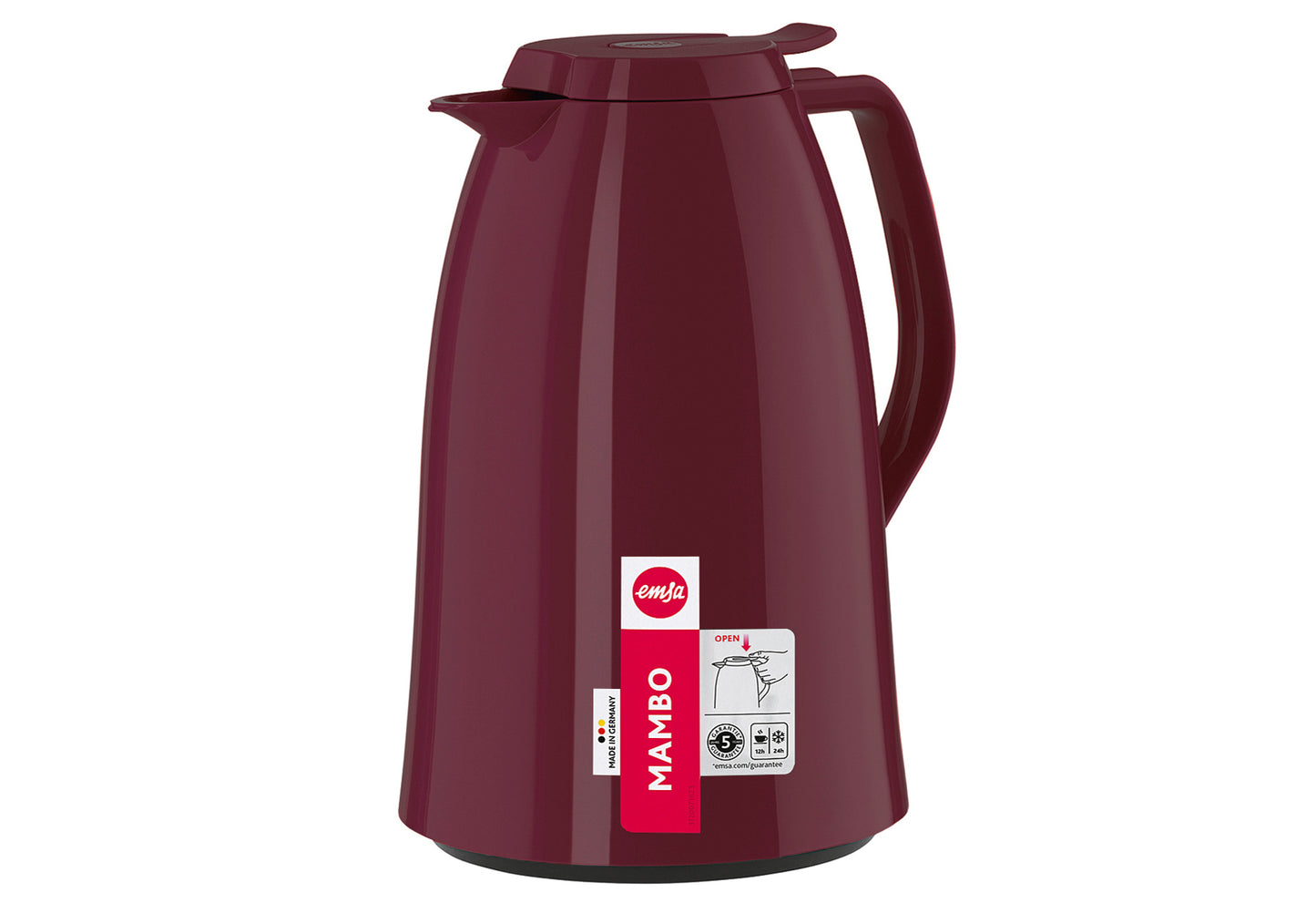 Isolierkanne Mambo Quick Tip 1,5l hochglanzbweinrot