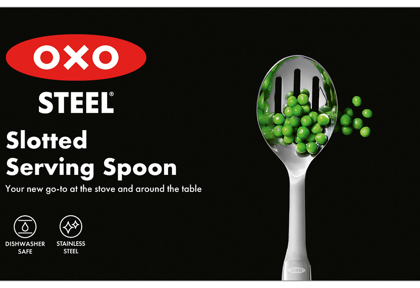 Servierlöffel mit Schlitzen Stahl