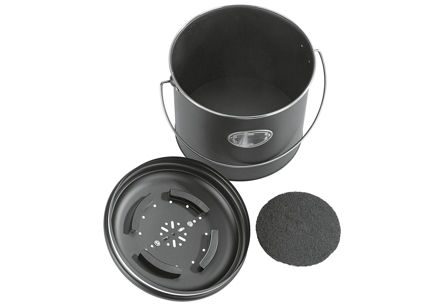 Komposteimer mit Aktivkohlefilter Nero 6l schwarz