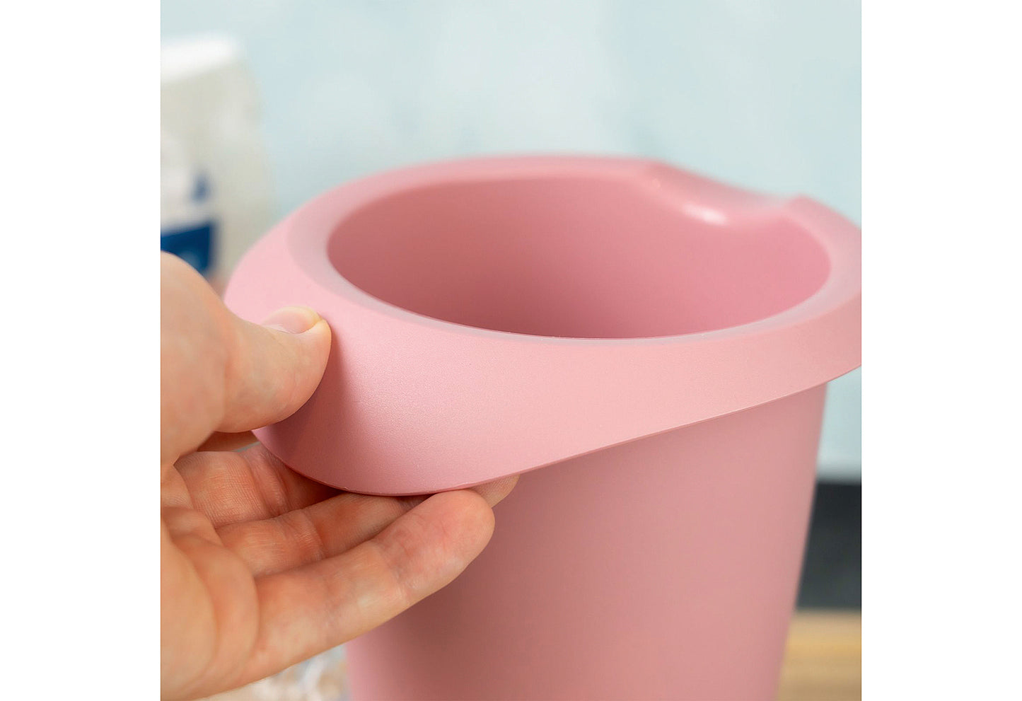 Quirltopf mit zweigeteiltem Deckel 1l rosa/weiß
