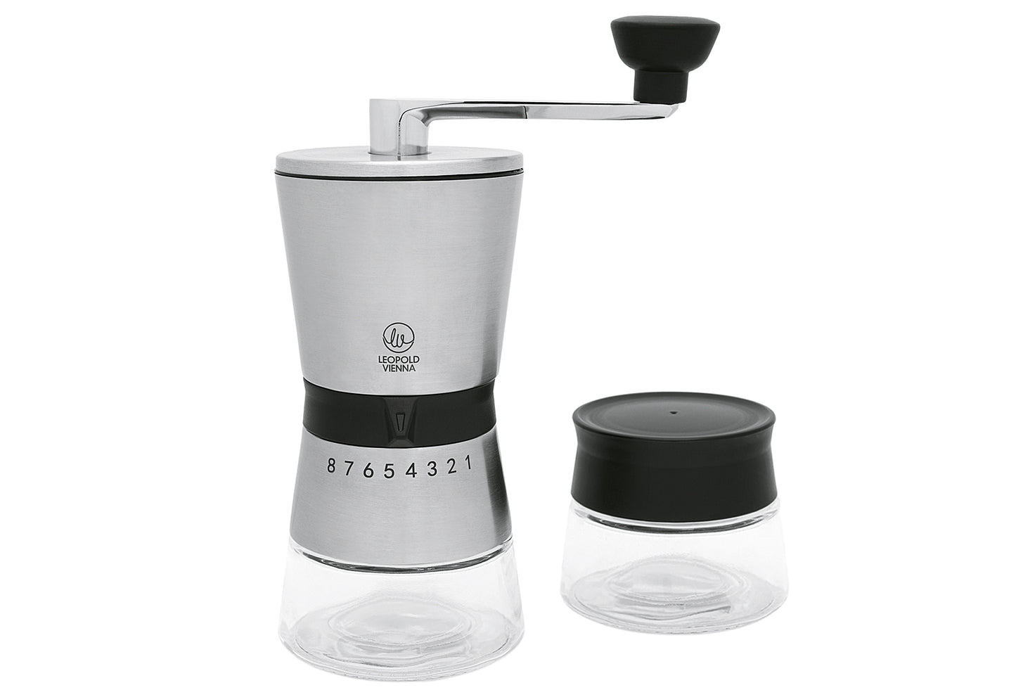 Geschenkset Kaffeemühle Bologna mit Glasbehälter